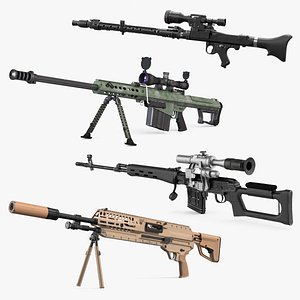 3D Sniper Rifles Collection 4