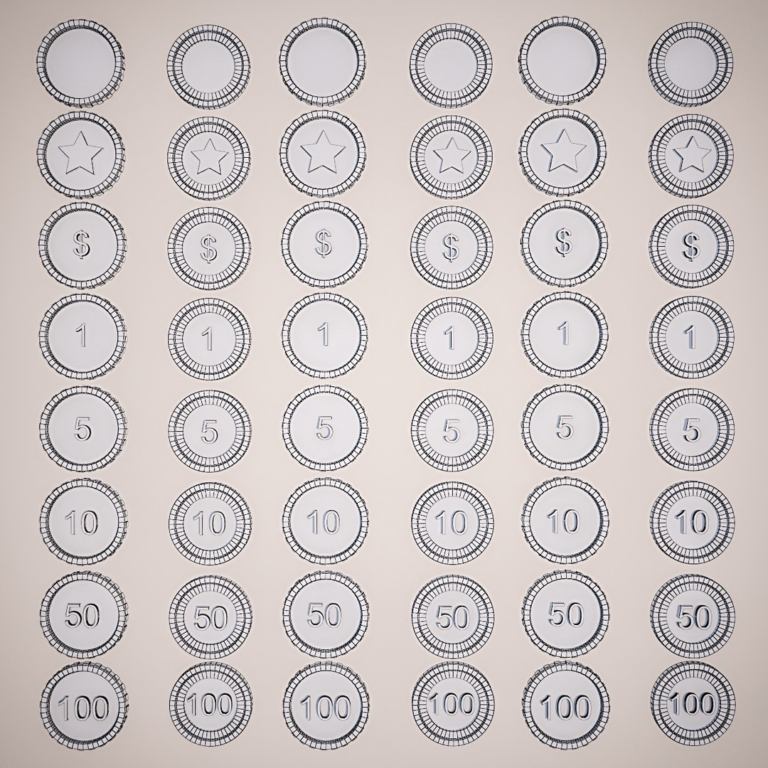 Coins - number sign 3D - TurboSquid 1191099