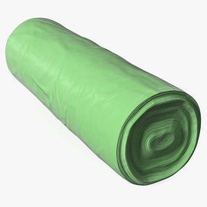 Green Eco Trash Bag Roll 3D