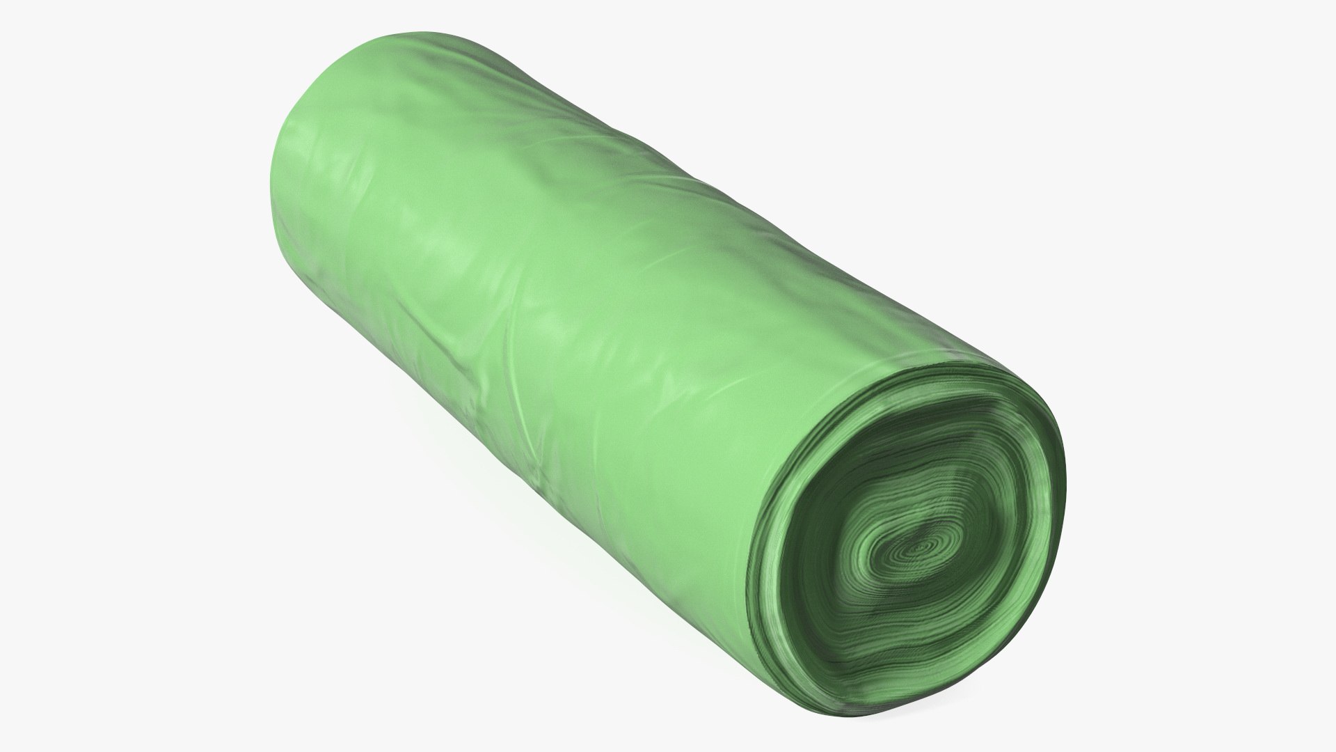 Green Eco Trash Bag Roll 3D model preview