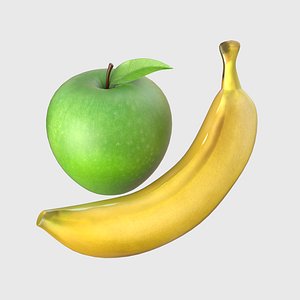 3D Apple and Banana 2021