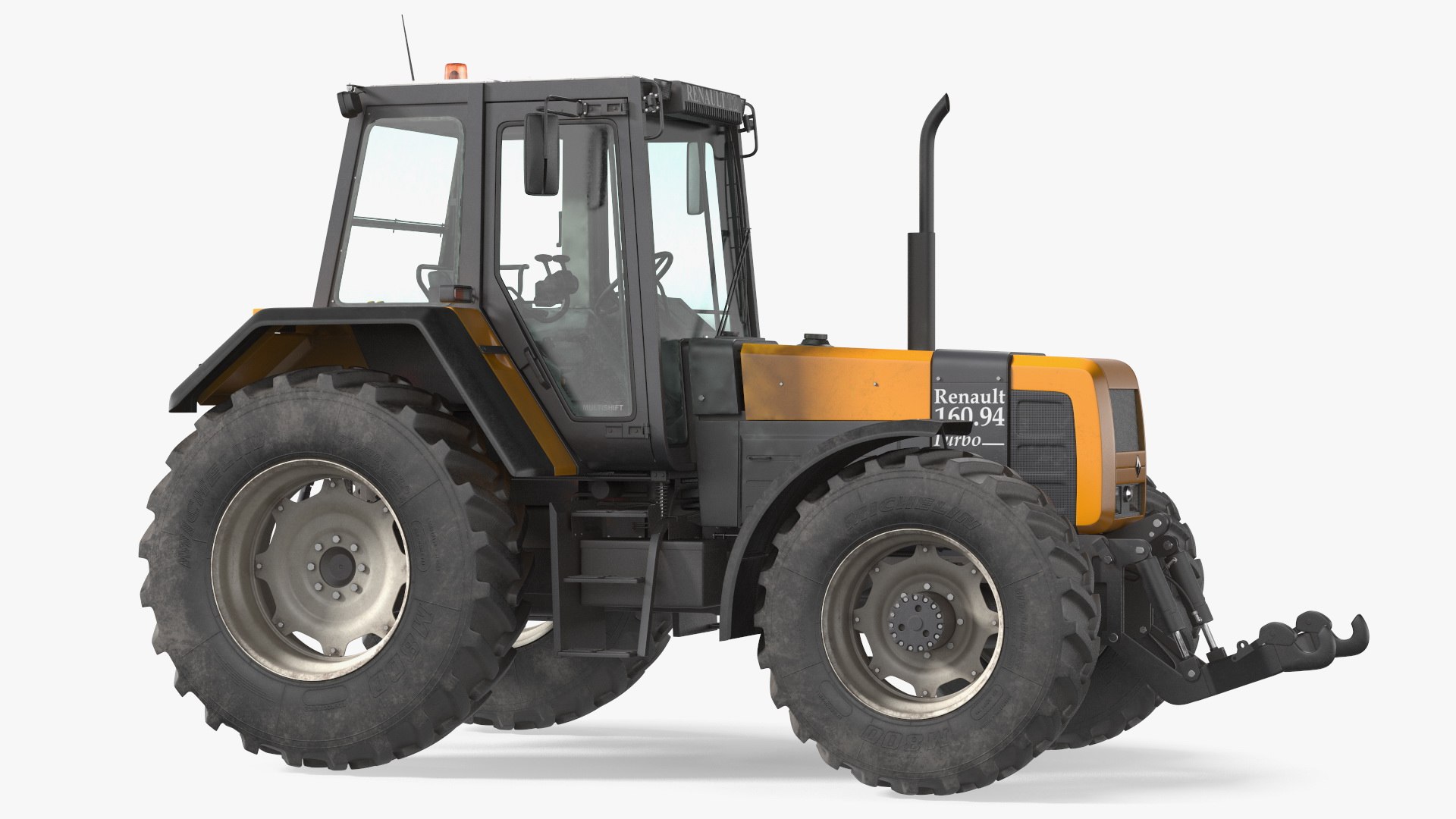 Renault 160-94 Wheel Tractor Dirty Rigged 3D model preview