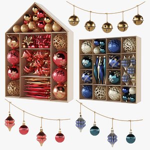 3D Christmas Ornament Set 04