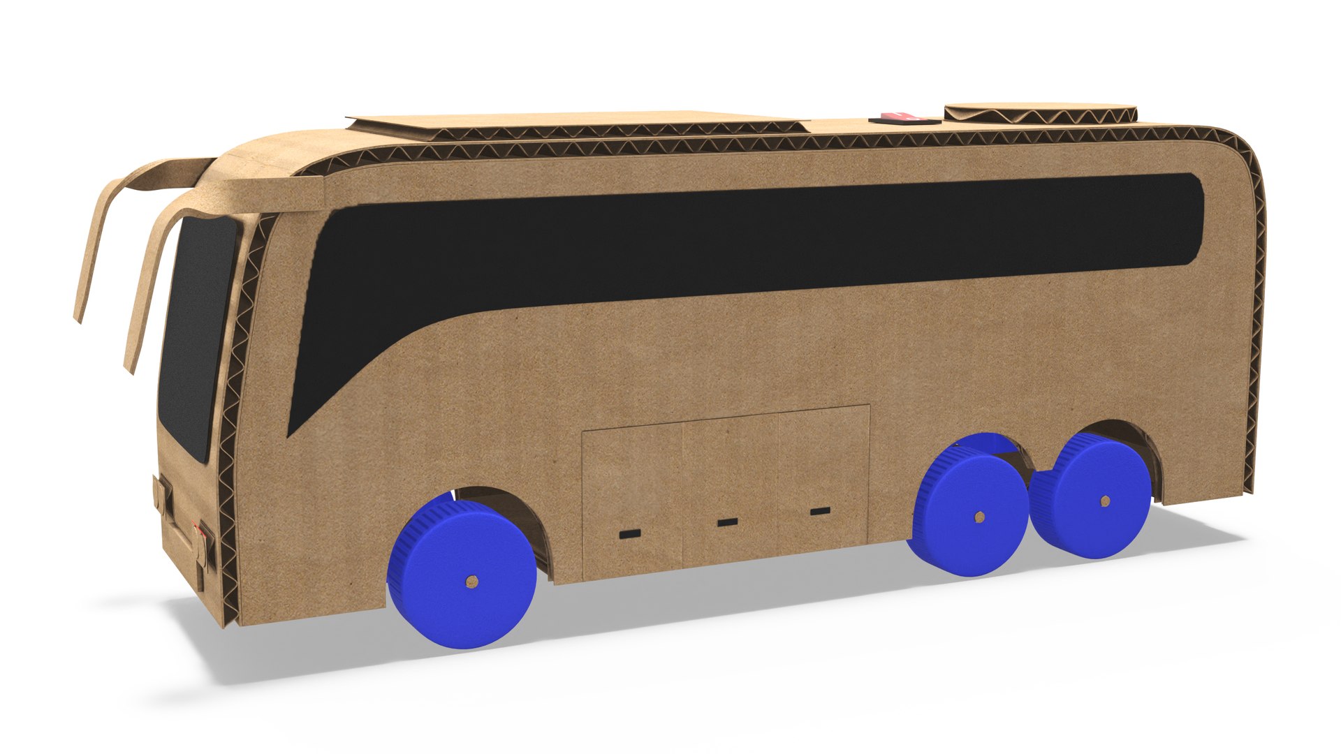 Cardboard Toy Bus 3D model preview