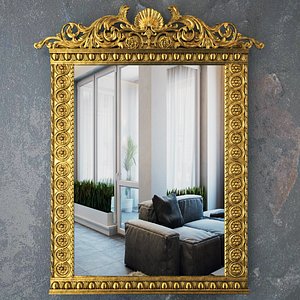 mirror classic gold ornaments 3d obj