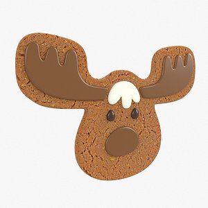 3D gingerbread deer christmas cookie model