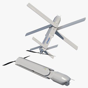 Hero 120SF Tactical Loitering UAV In Flight White Rigged for Cinema 4D