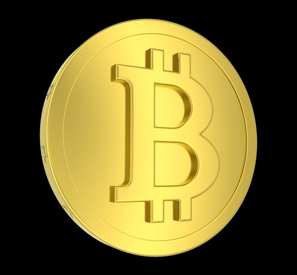 metallic coin bitcoin 3d obj