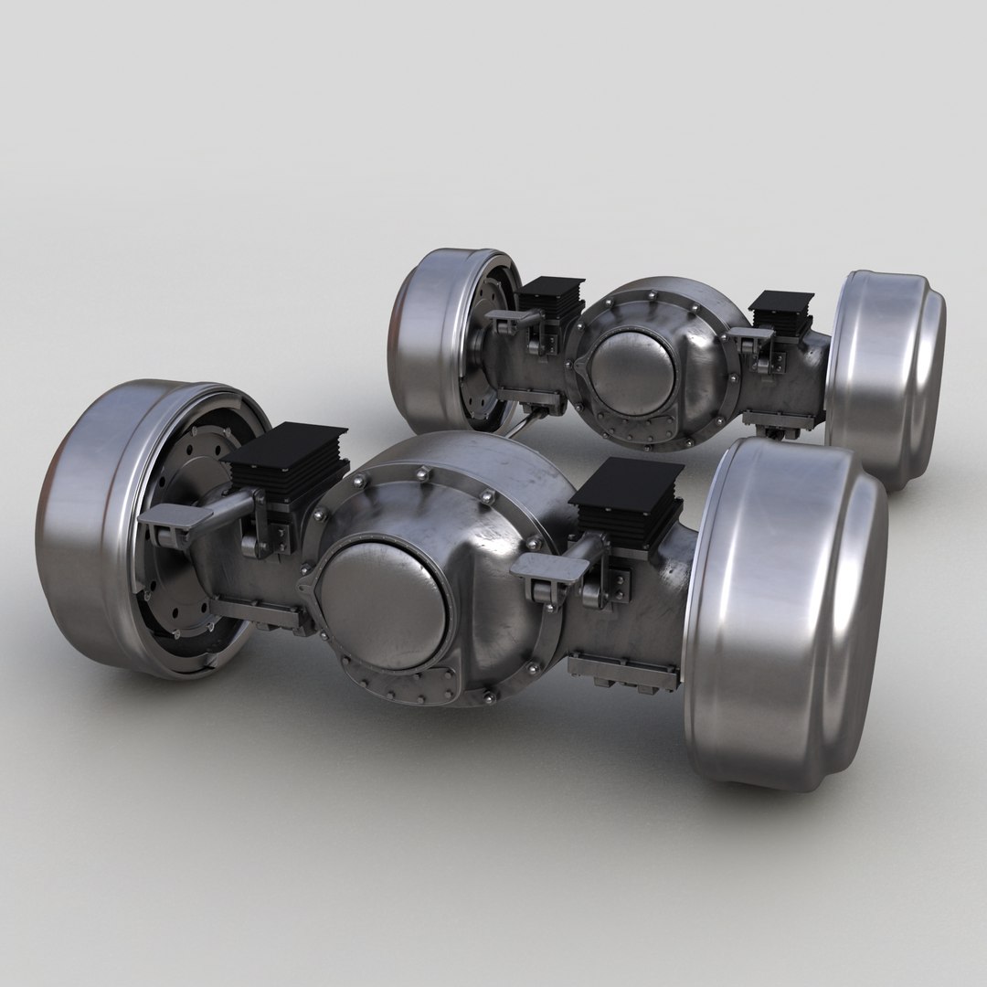 3d obj semi truck axles