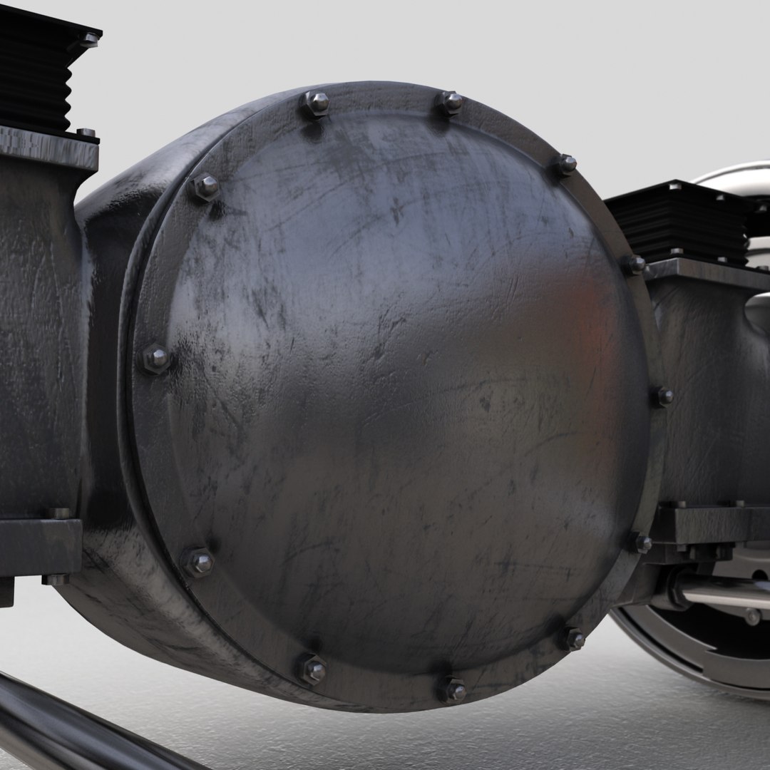 3d obj semi truck axles
