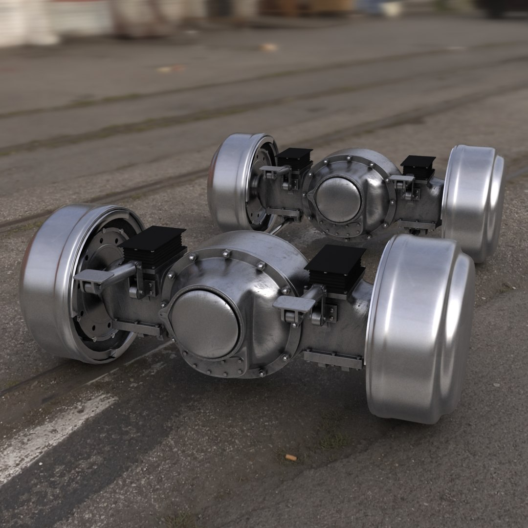 3d obj semi truck axles
