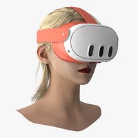 Gaming VR Headset on Blonde Woman