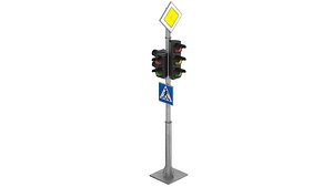 3D Traffic Lights and Road Signs 2 model