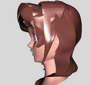 free head manga character 3d model