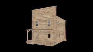 Western Big Wood House 3D model