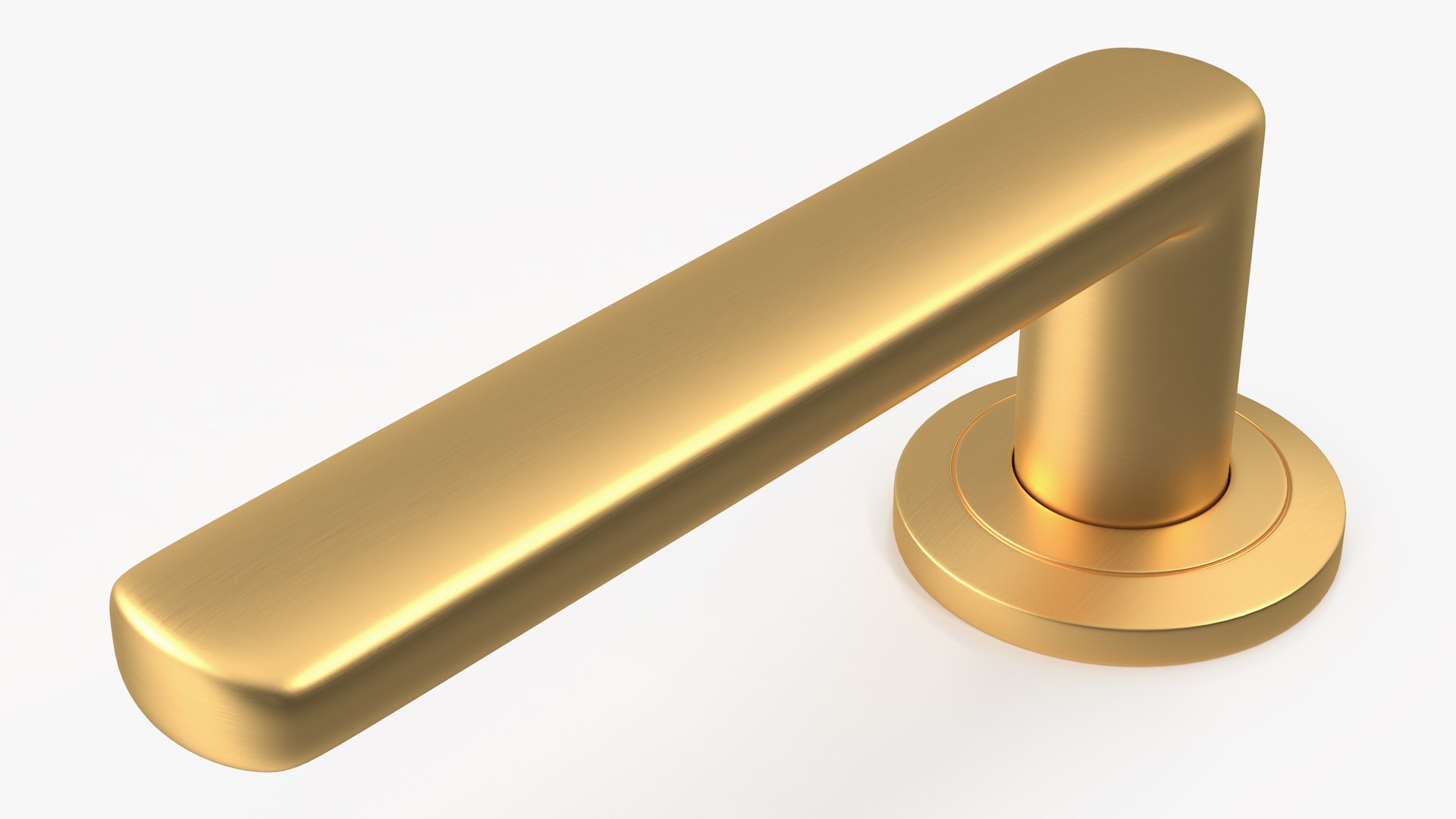 Gold Straight Door Handles 3D model preview