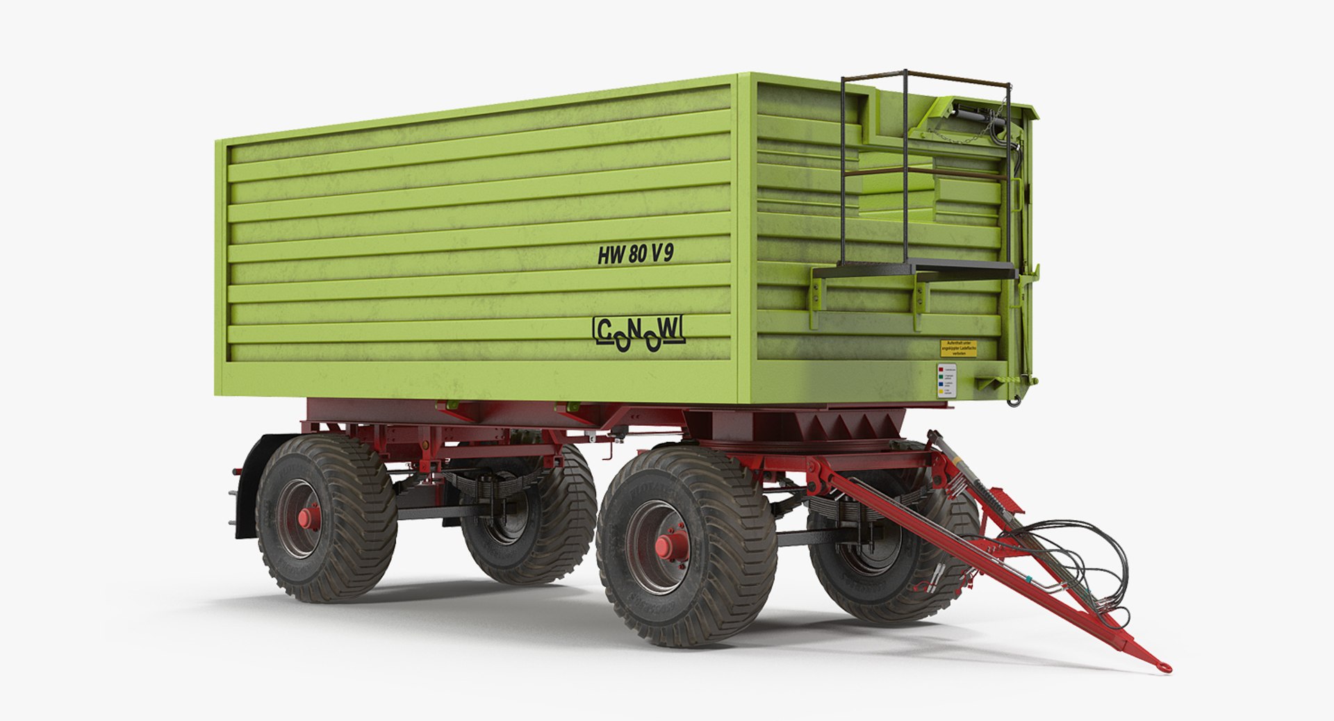 Dump Trailer Conow HW-80 Dusty 3D model preview
