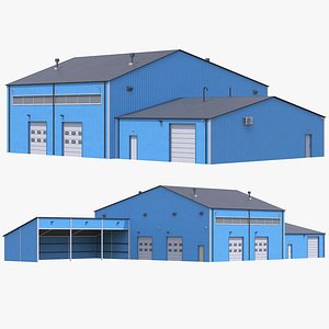 Industrial Building 9 Blue 3D model