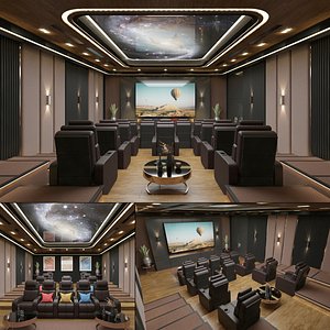 Home VIP Cinema Interior 3D model
