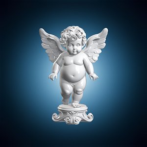 3D Baroque Cherub Statue 3D Print Model model