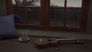 Ukelele rain window animation