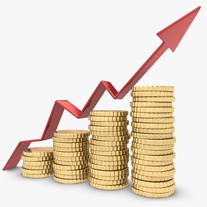 trend arrow coin 3d model