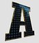 Collection d'alphabet et de chiffres de panneaux solaires