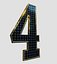 Collection d'alphabet et de chiffres de panneaux solaires