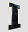 Collection d'alphabet et de chiffres de panneaux solaires