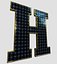 Collection d'alphabet et de chiffres de panneaux solaires