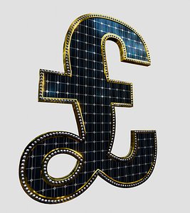 3D Solar Panel Alphabet and Number Collection model