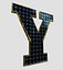 Collection d'alphabet et de chiffres de panneaux solaires