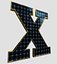 Collection d'alphabet et de chiffres de panneaux solaires