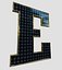 Collection d'alphabet et de chiffres de panneaux solaires