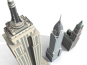 3dsmax 3 newyork skyscrapers building