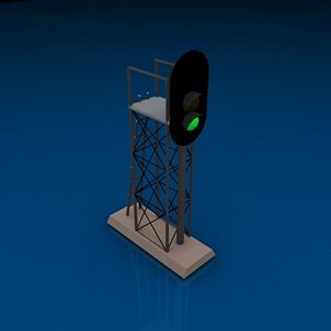 3 light vertical signal 3d model