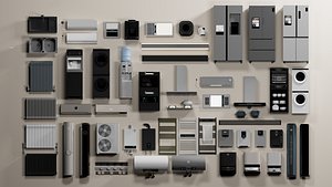 3D Modern Household Appliances  HVAC Mega Pack  50 Real World Models Corona