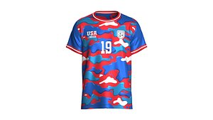 Men USA Adstract Camouflage Soccer Jersey 3D model