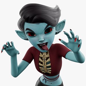 3D model Semi-Realistic Female GHOST Character with Rig
