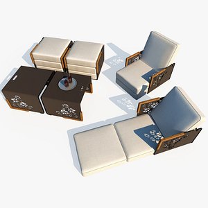outdoor lounge furniture chair table 3d model