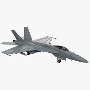 FA-18E Super Hornet Fighter Jet Rigged for Maya