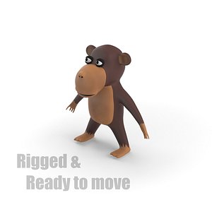 3d cartoon monkey rigged