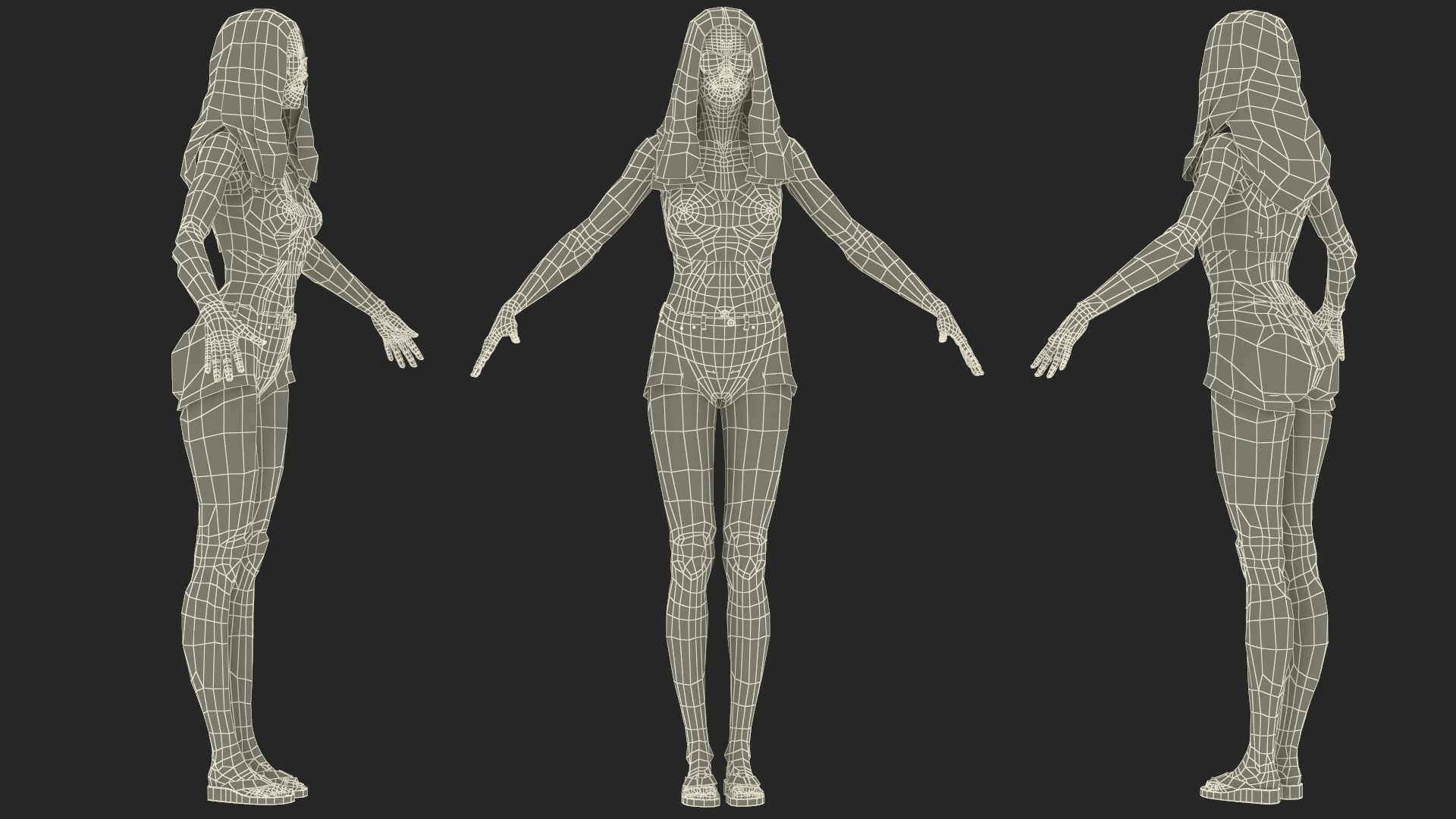 3D Model Caucasian Woman Beach Style T-pose - TurboSquid 2209212