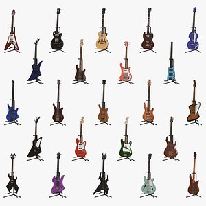 All Bass Guitar Body Types Mega Bundle 23 PBR Models
