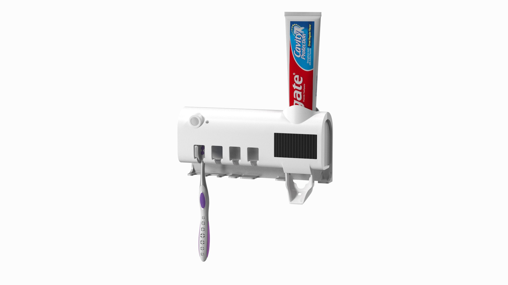 3D UV Toothbrush Sterilizer with Toothpaste Dispenser White