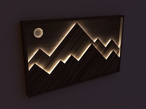 Mountain Wall Art Light 3D model 3D
