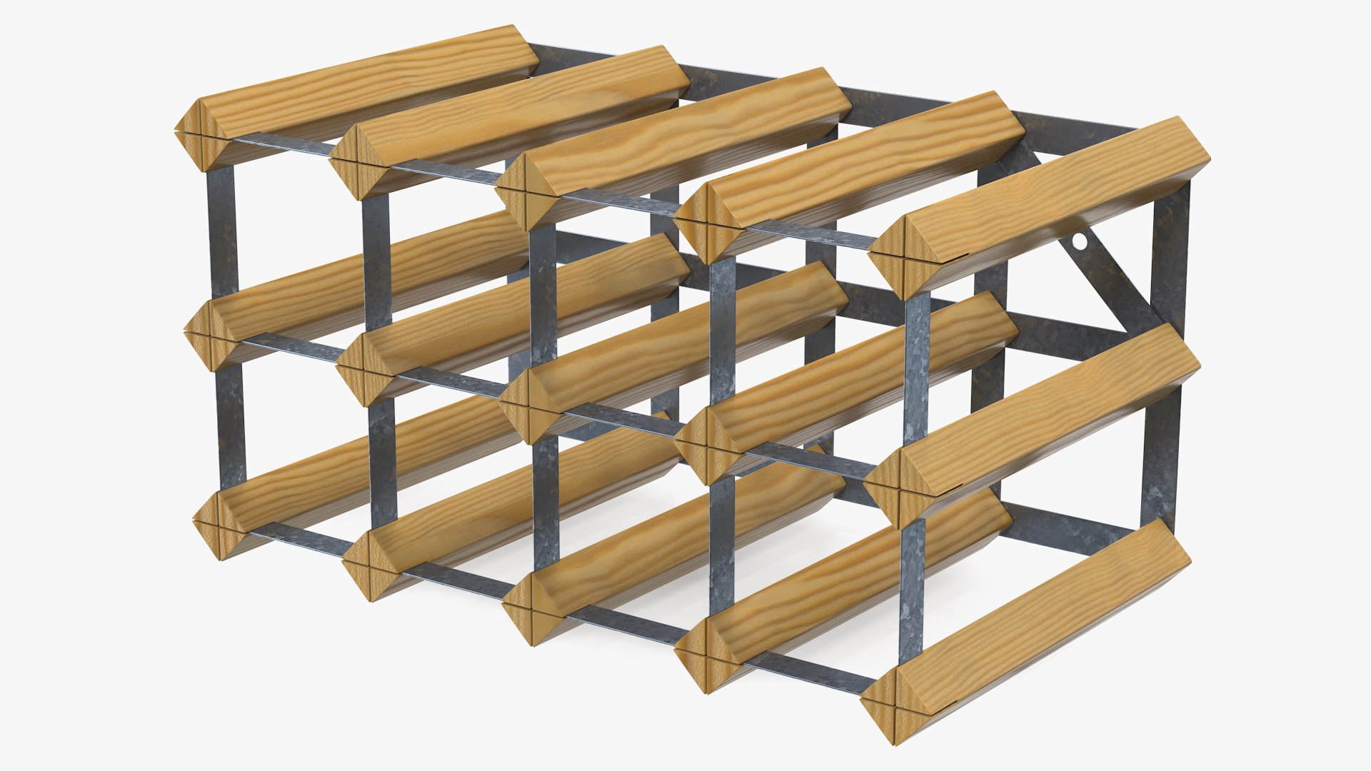 Classical Design 12 Bottle Wine Rack 3D model preview