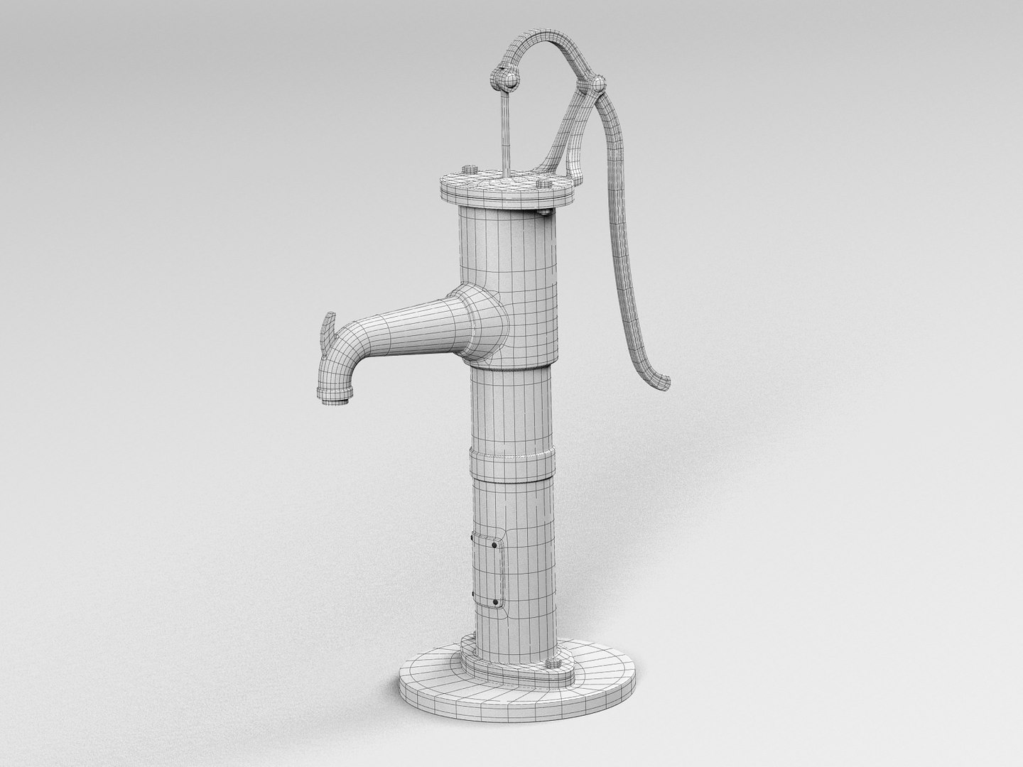 Manual Water Pump Model TurboSquid 1528773