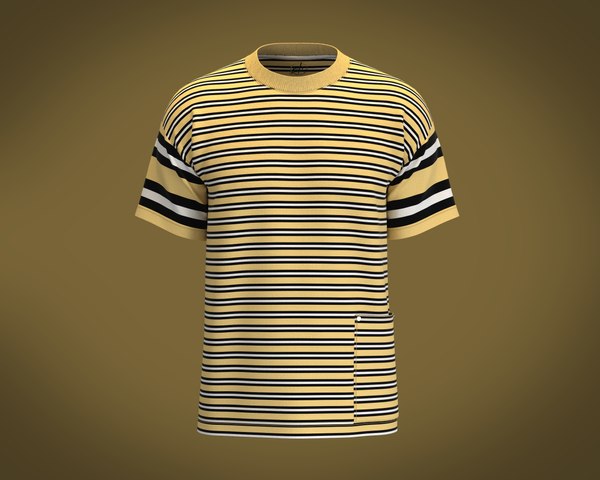 T-Shirt Mix Match Stripe 3D model - TurboSquid 1938344