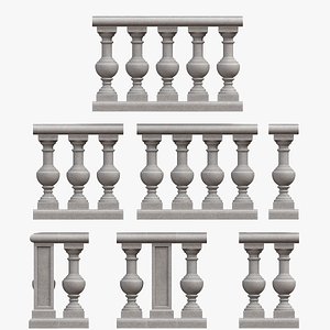 3D model Stone Balustrade Kit 3